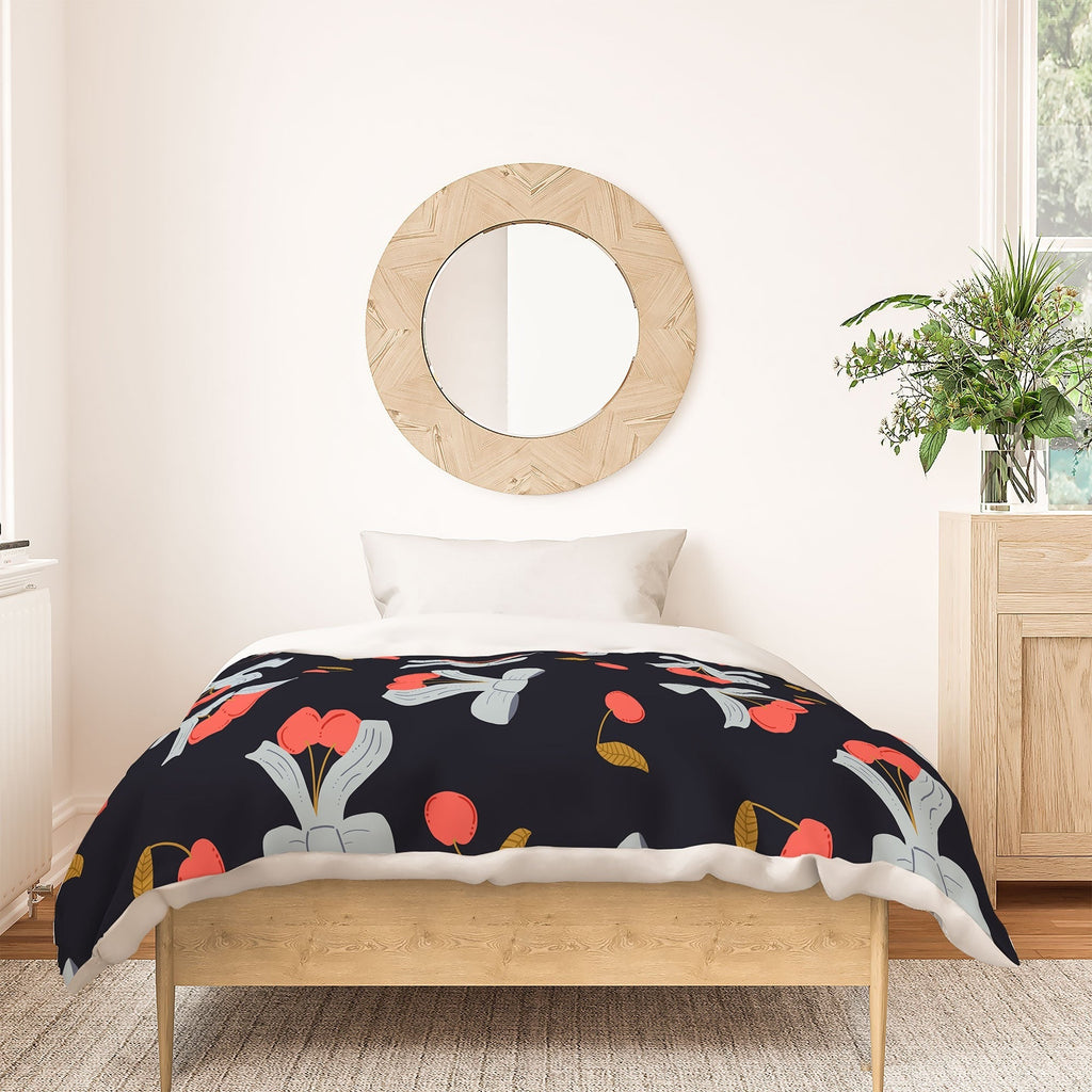 Jennifer Labre Cherries and Bows Duvet Cover