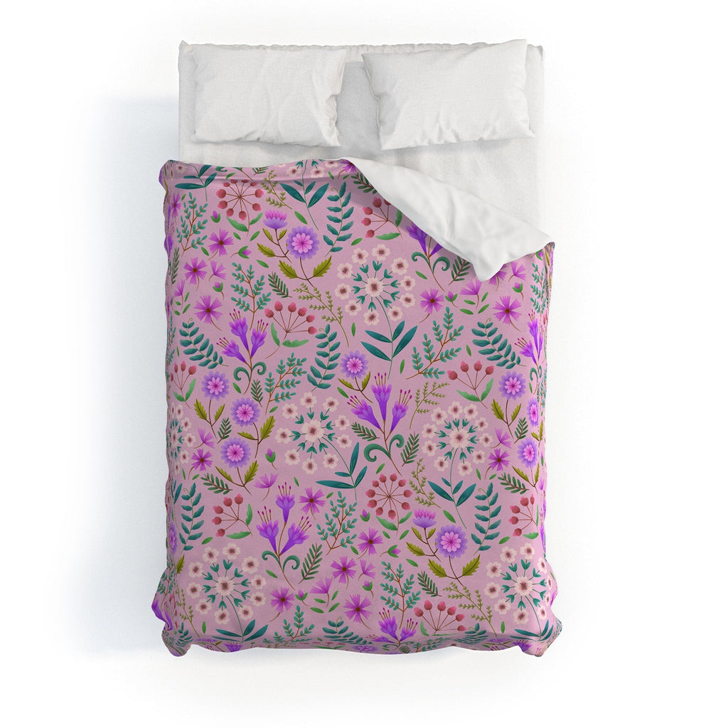 Pimlada Phuapradit Ditsy Purple Floral Half Drop Duvet Cover