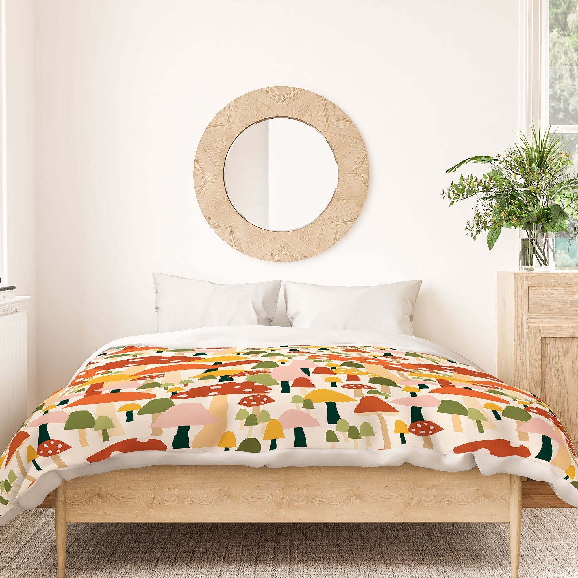 Valeria Frustaci autumnal mushrooms Duvet Cover