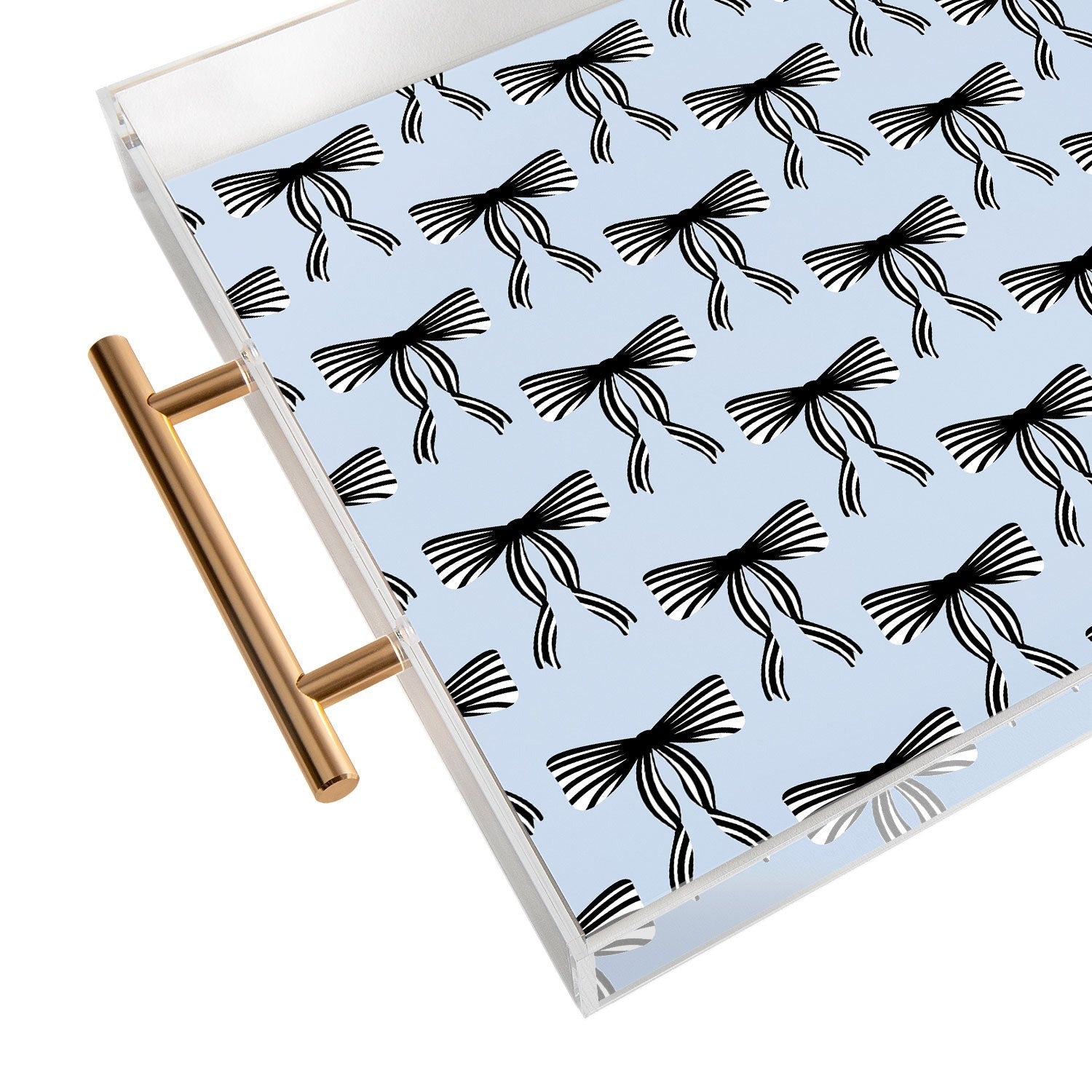 Design by Spark Black Striped Bows Acrylic Tray