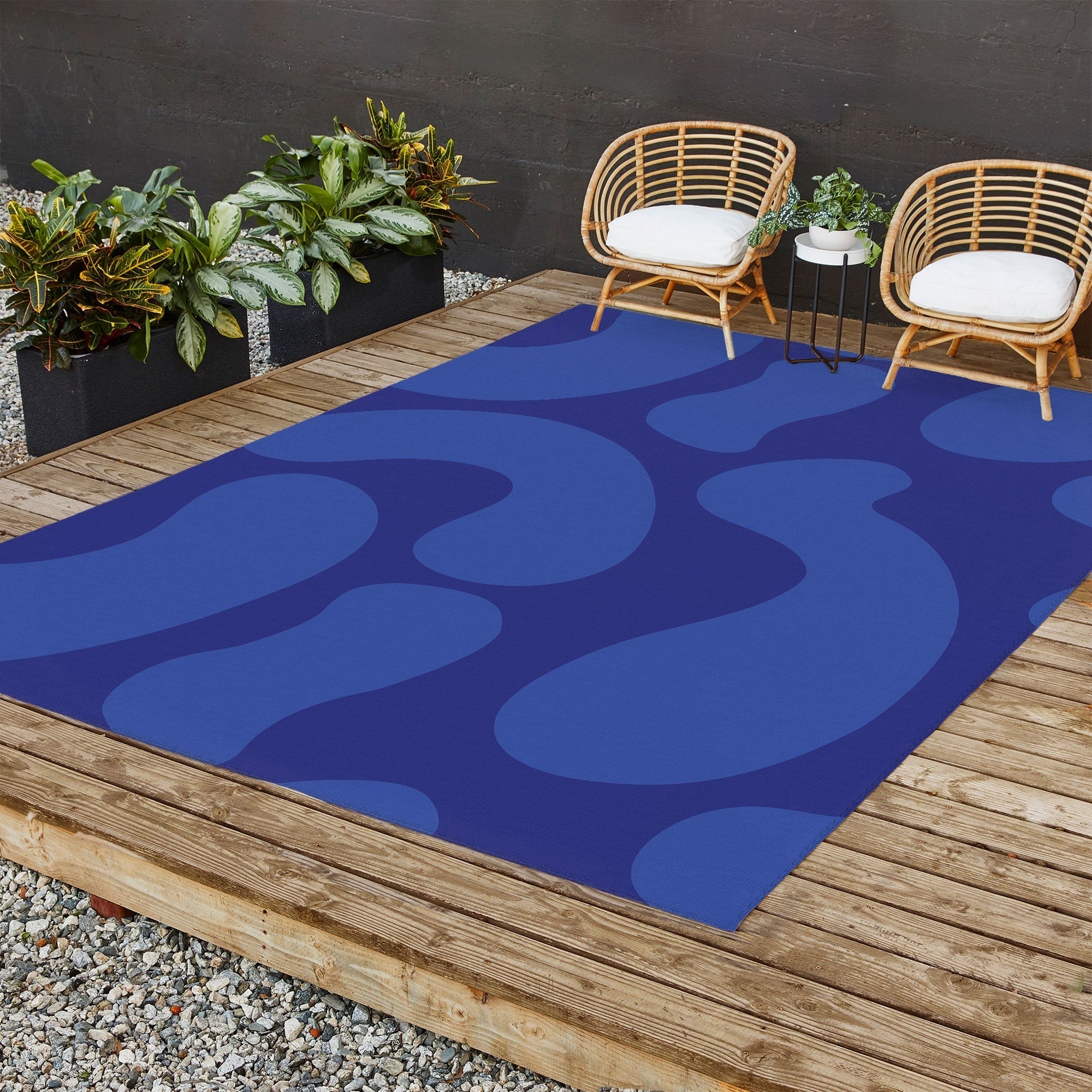 Camilla Foss Blue Pebble Outdoor Rug