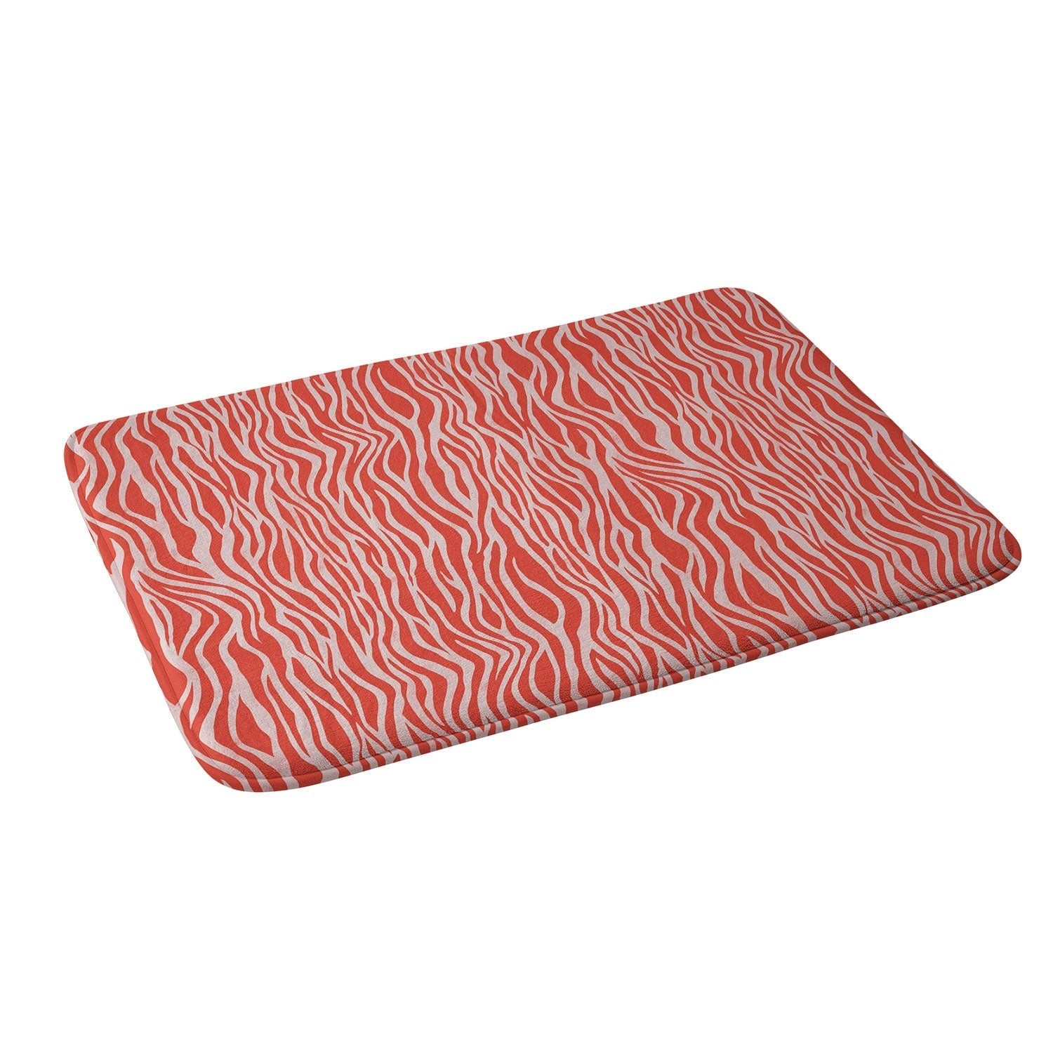 Avenie BR Red Zebra Stripe Memory Foam Bath Mat