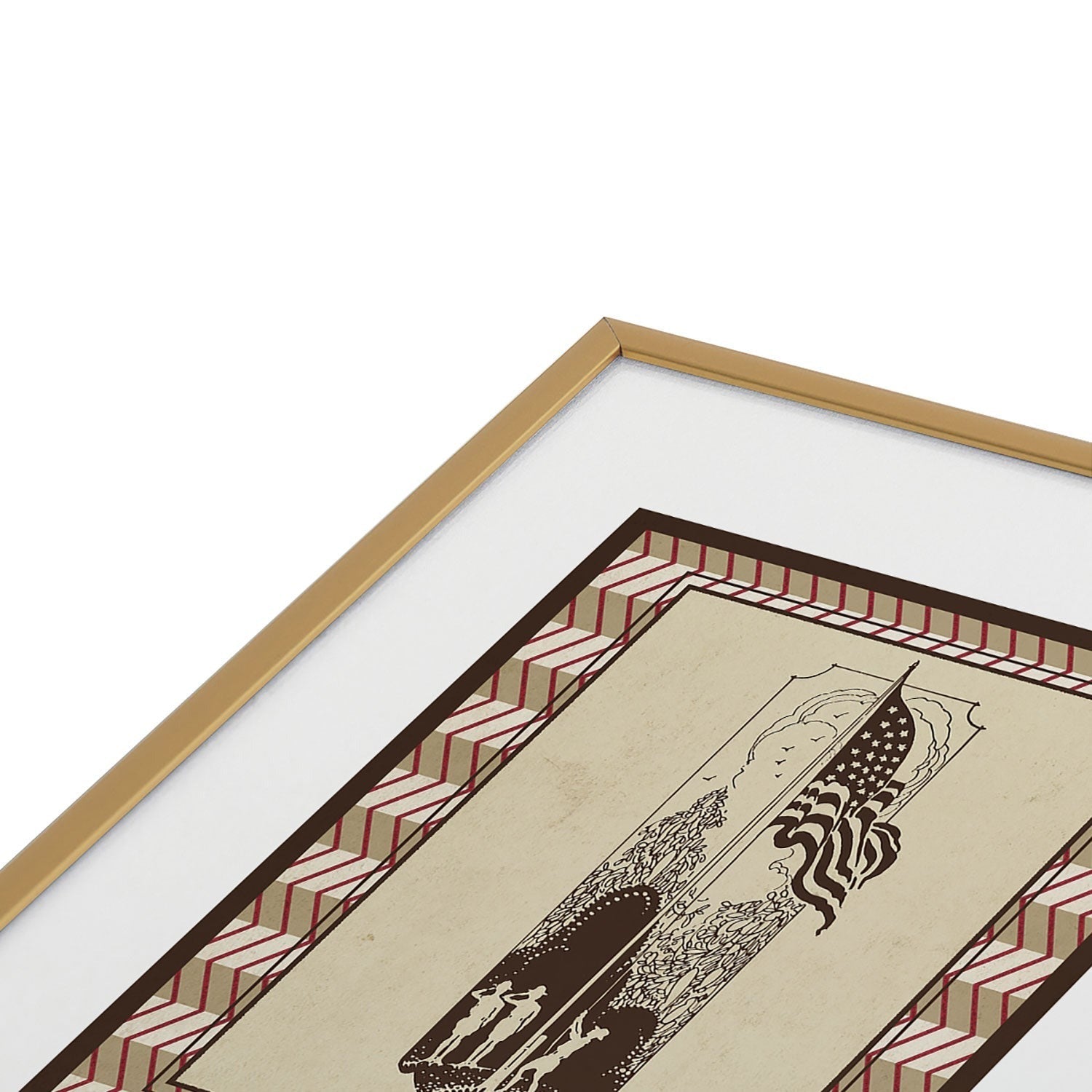 DENY Designs Flag Raisers Striped Square Metal Framed Art Print