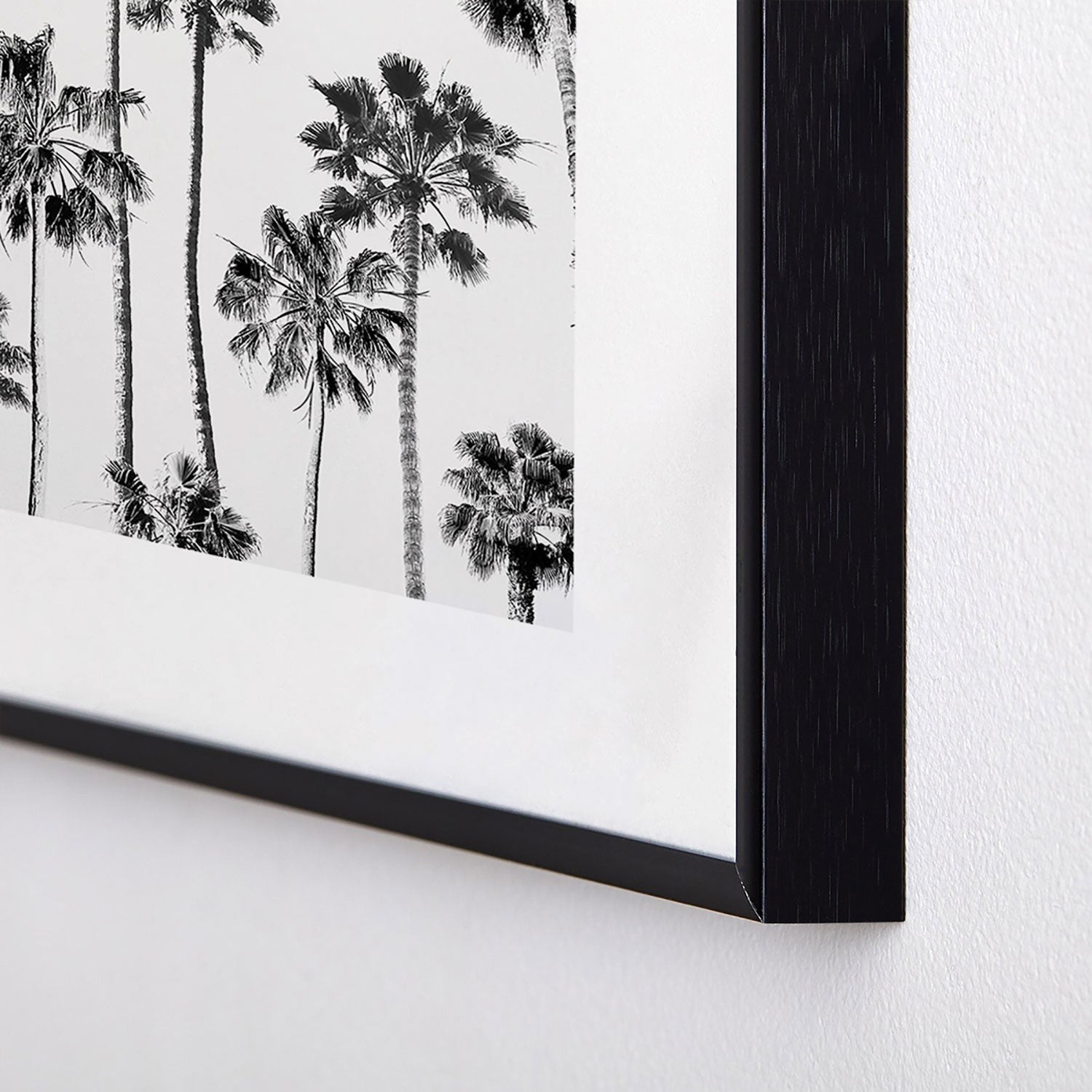 Gal Design Black And White Palms Metal Framed Art Print