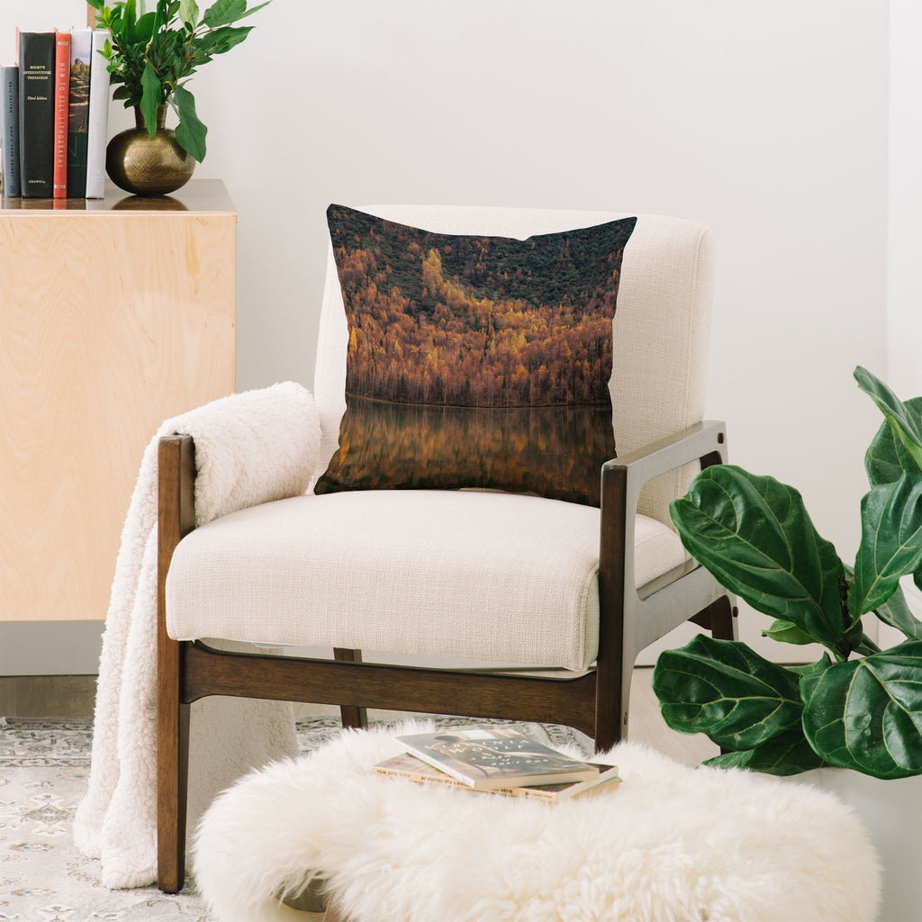 Hannah Kemp Fall Lake Throw Pillow