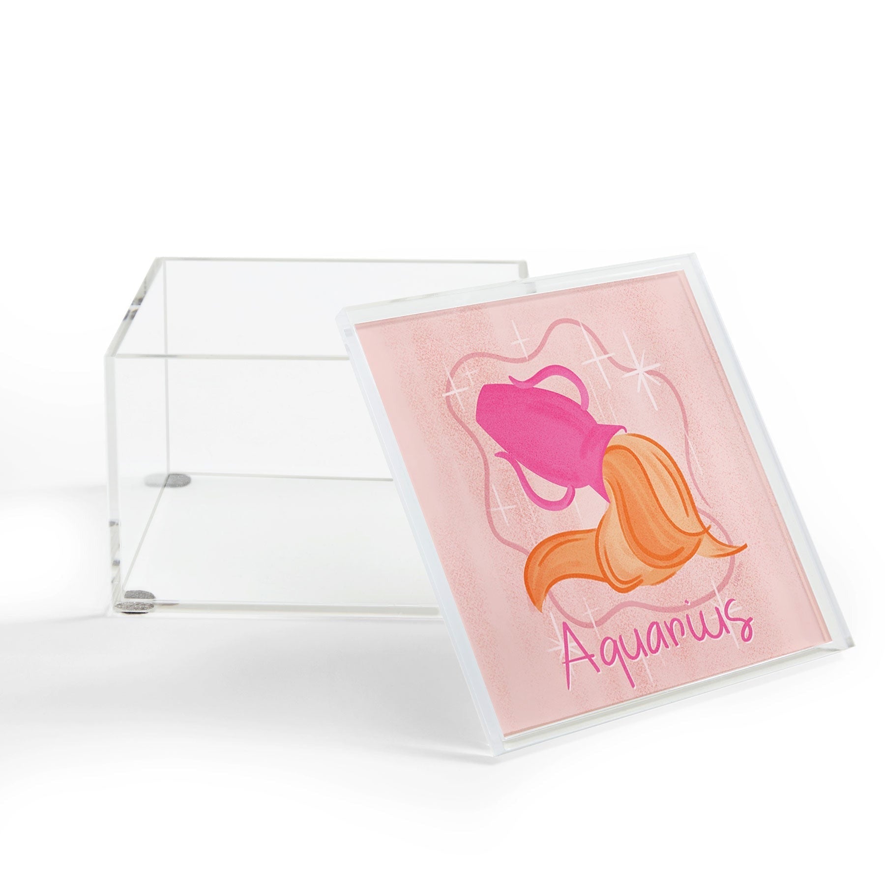 Little Om Zodiac Sign Aquarius Acrylic Box