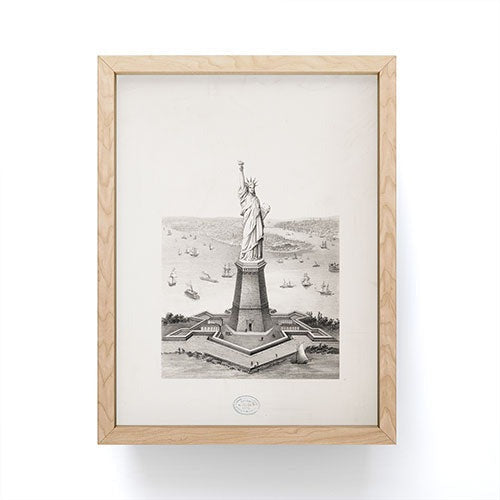 DENY Designs Vintage Lady Liberty Framed Mini Art Print