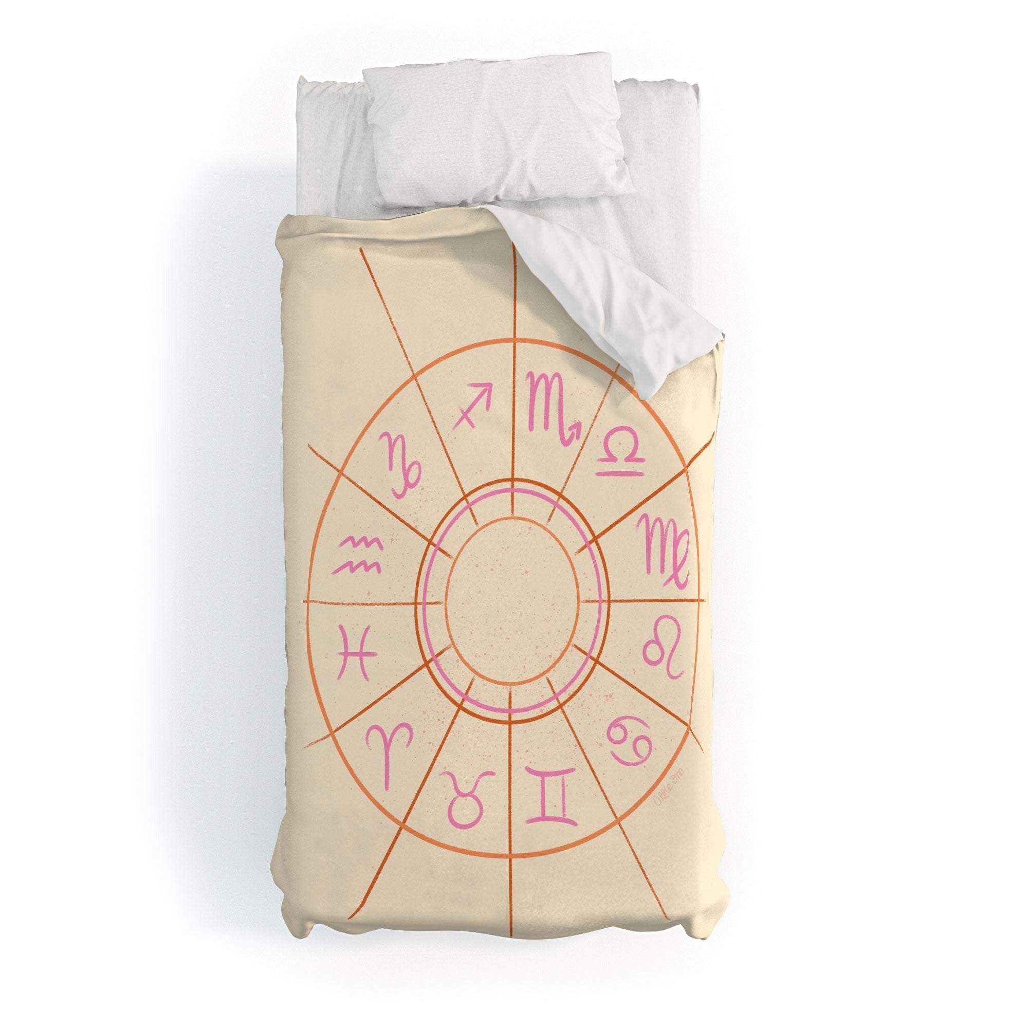 Little Om Zodiac Signs cream Duvet Cover
