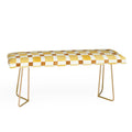 Ninola Design Everyday Artifact Checker Mosaic Tiles Geometry Yellow Bench