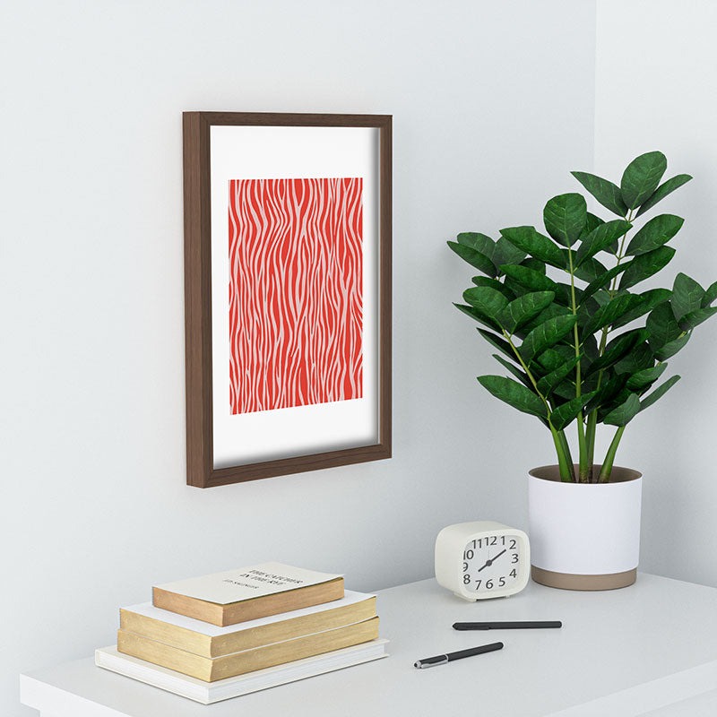 Avenie BR Red Zebra Stripe Recessed Framing Rectangle