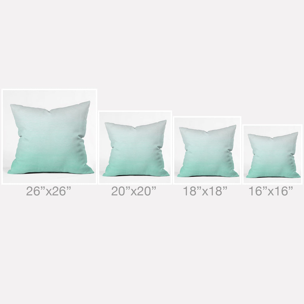 Social Proper Mint Ombre Throw Pillow