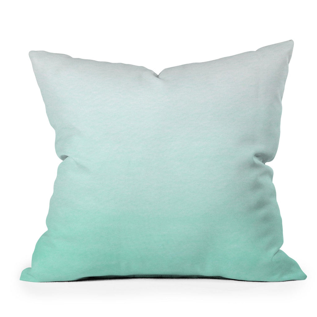 Social Proper Mint Ombre Throw Pillow