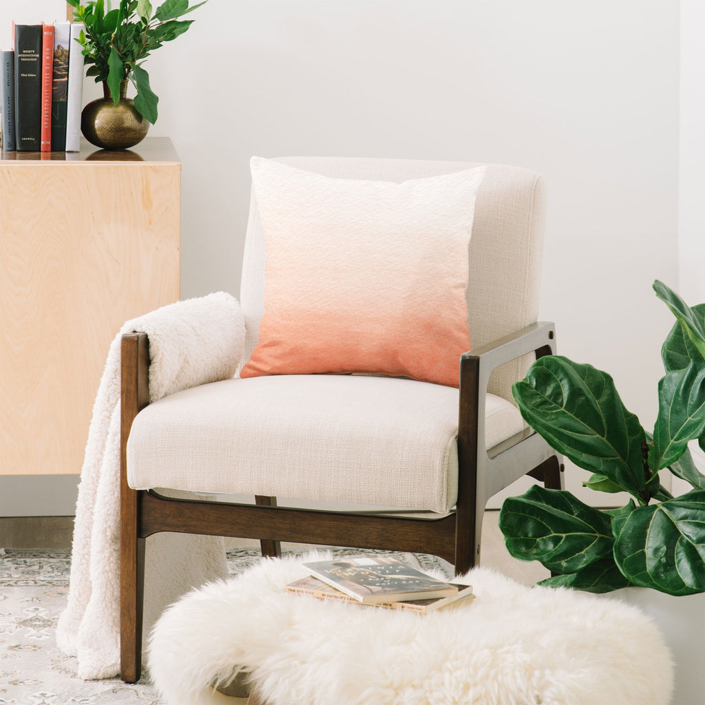 Social Proper Peach Ombre Throw Pillow