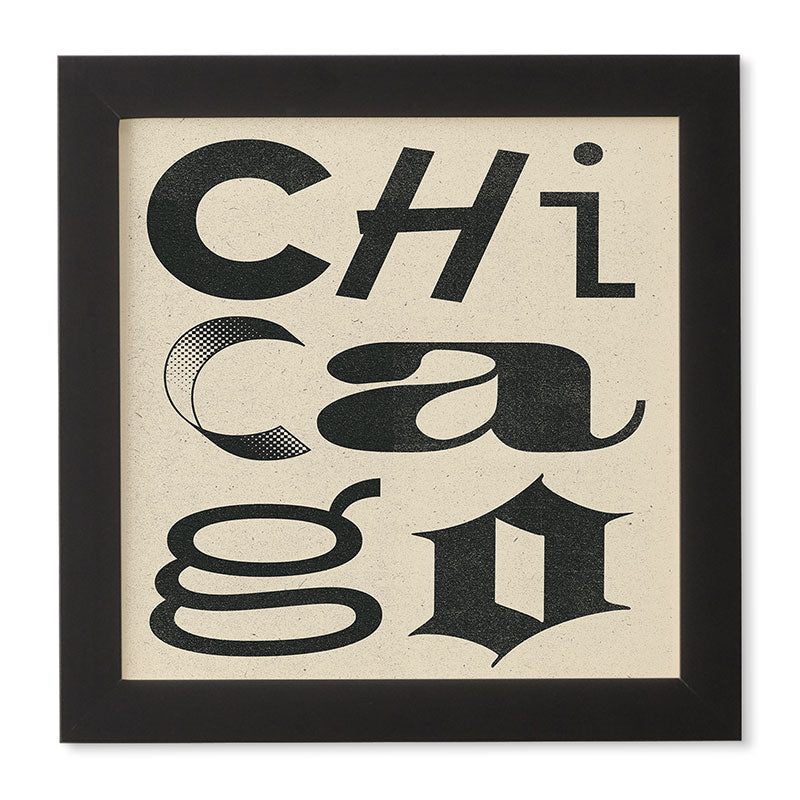 Society6 Design Studio Chicago Found Text Framed Wall Art