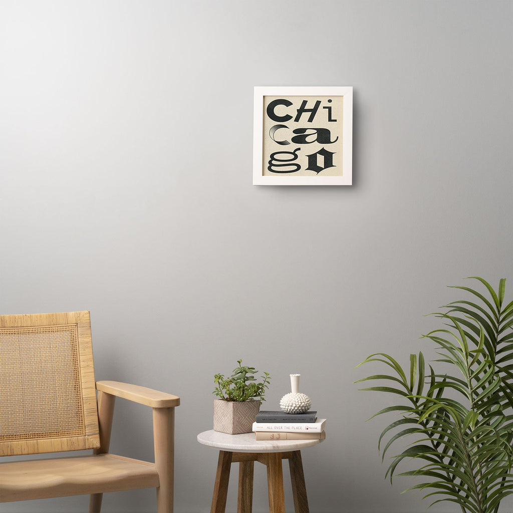 Society6 Design Studio Chicago Found Text Framed Wall Art