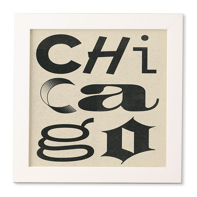 Society6 Design Studio Chicago Found Text Framed Wall Art