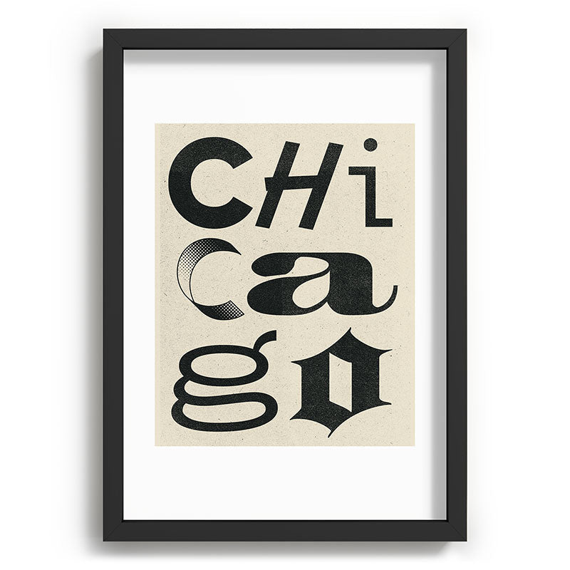Society6 Design Studio Chicago Found Text Recessed Framing Rectangle