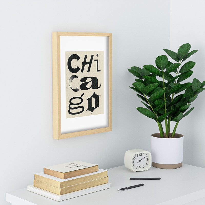 Society6 Design Studio Chicago Found Text Recessed Framing Rectangle