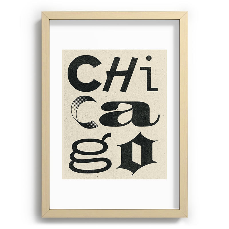 Society6 Design Studio Chicago Found Text Recessed Framing Rectangle