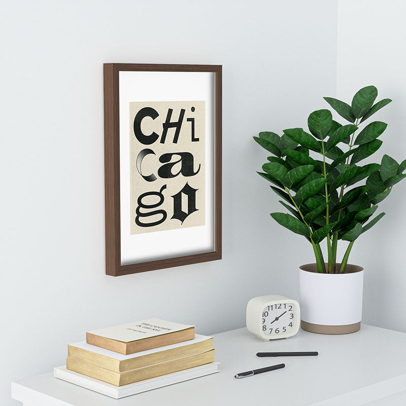 Society6 Design Studio Chicago Found Text Recessed Framing Rectangle