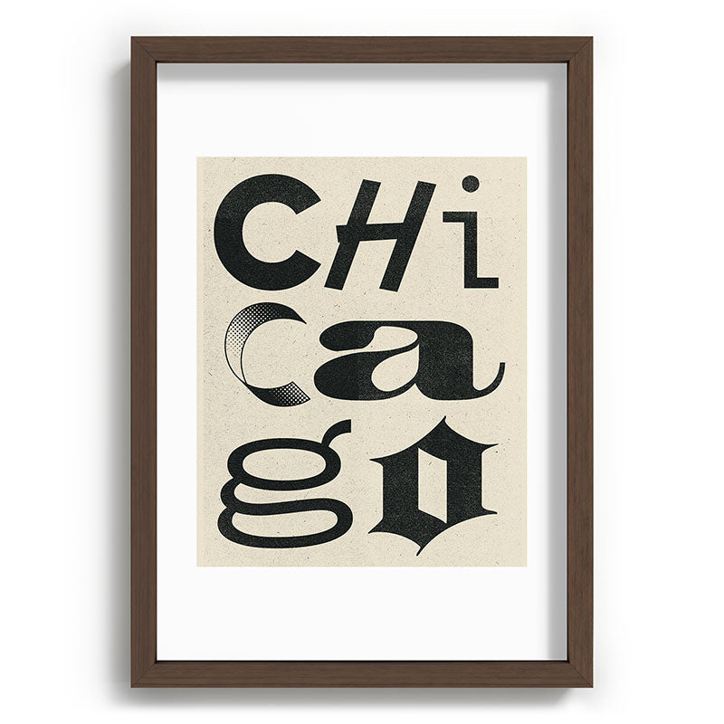 Society6 Design Studio Chicago Found Text Recessed Framing Rectangle