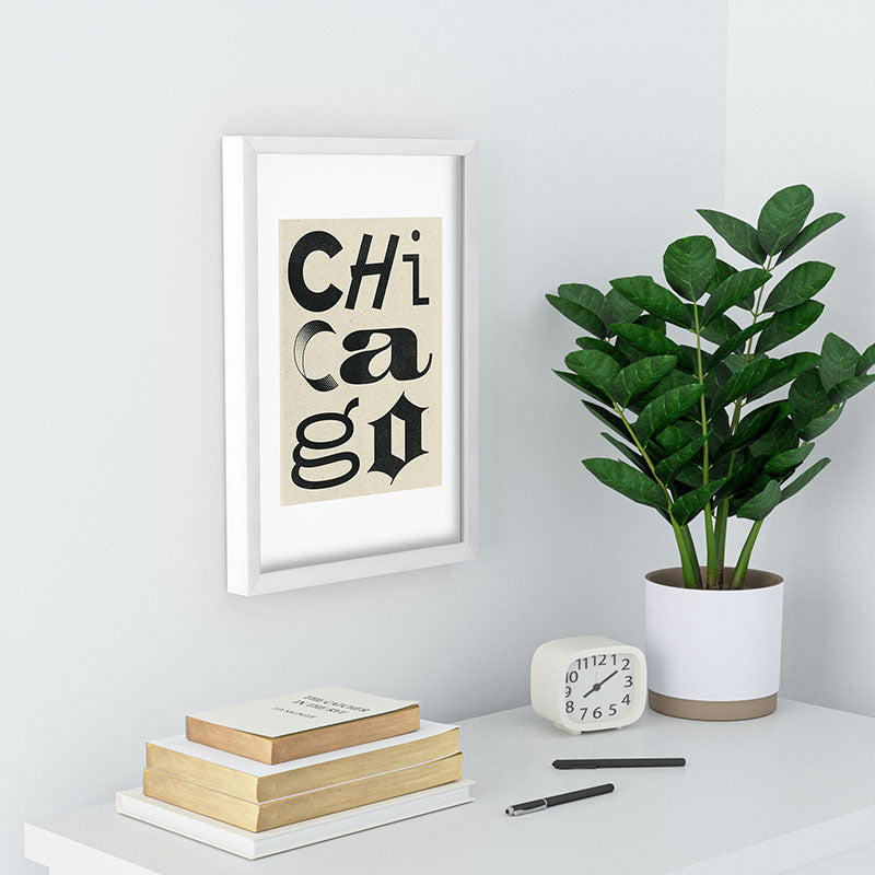 Society6 Design Studio Chicago Found Text Recessed Framing Rectangle