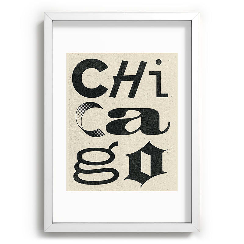 Society6 Design Studio Chicago Found Text Recessed Framing Rectangle