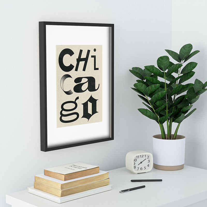 Society6 Design Studio Chicago Found Text Recessed Framing Rectangle
