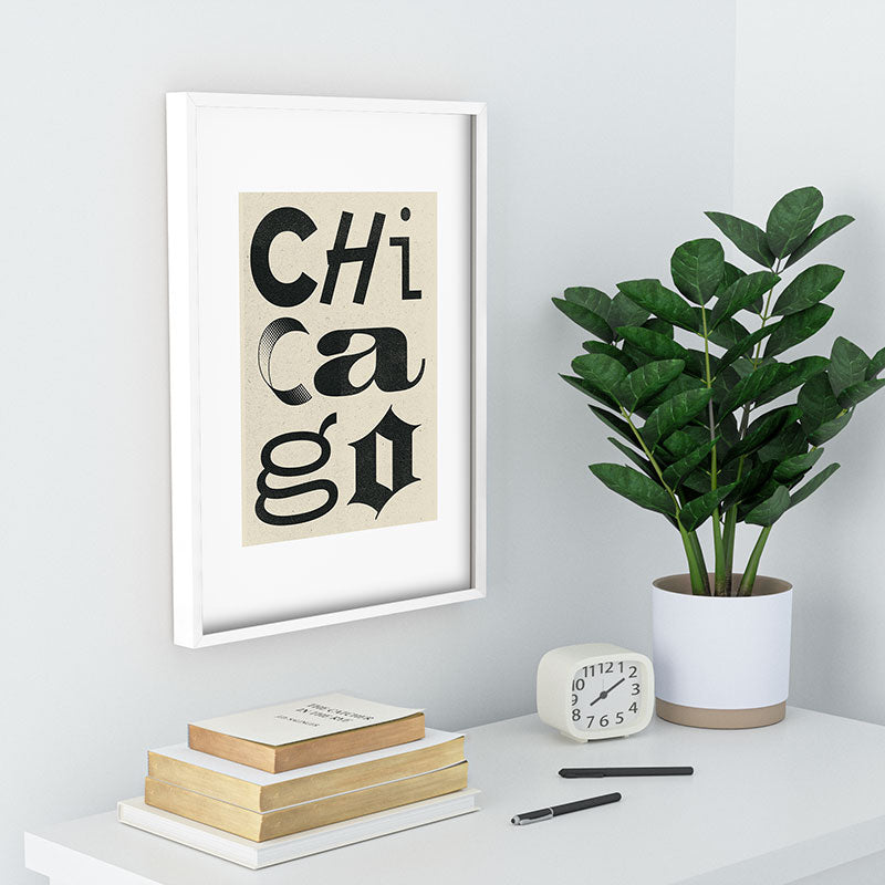 Society6 Design Studio Chicago Found Text Recessed Framing Rectangle