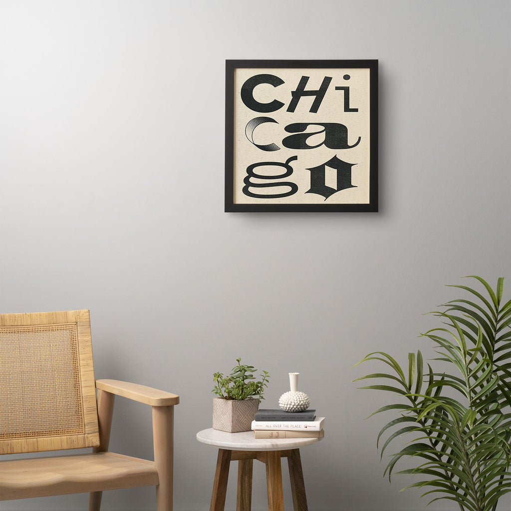 Society6 Design Studio Chicago Found Text Framed Wall Art