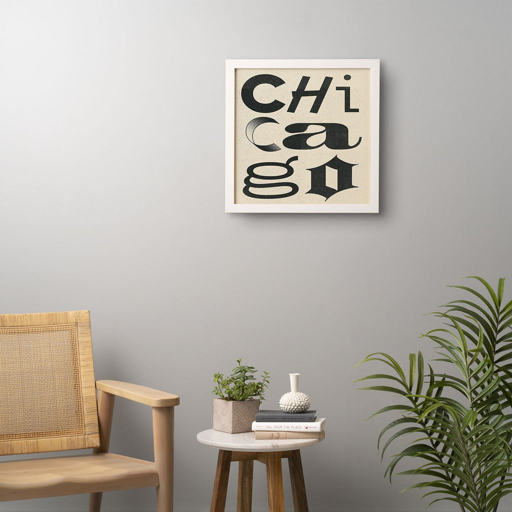Society6 Design Studio Chicago Found Text Framed Wall Art
