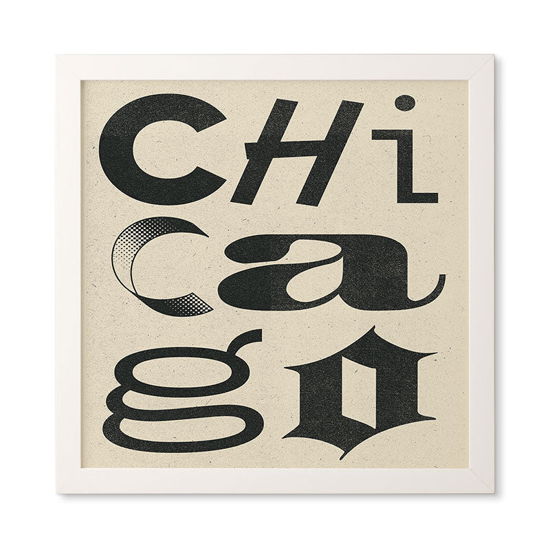 Society6 Design Studio Chicago Found Text Framed Wall Art