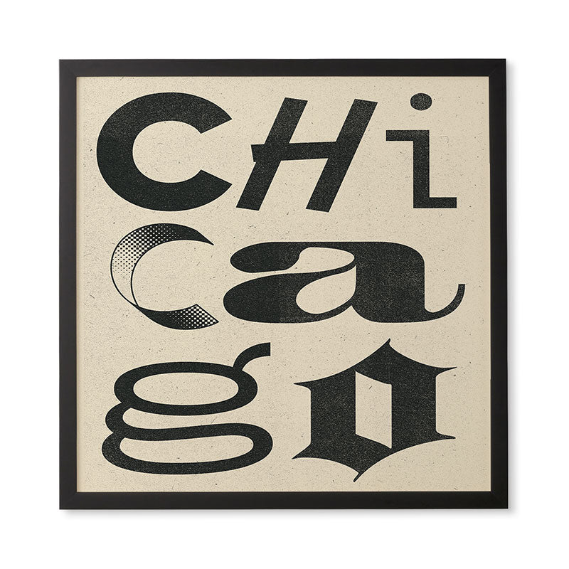 Society6 Design Studio Chicago Found Text Framed Wall Art
