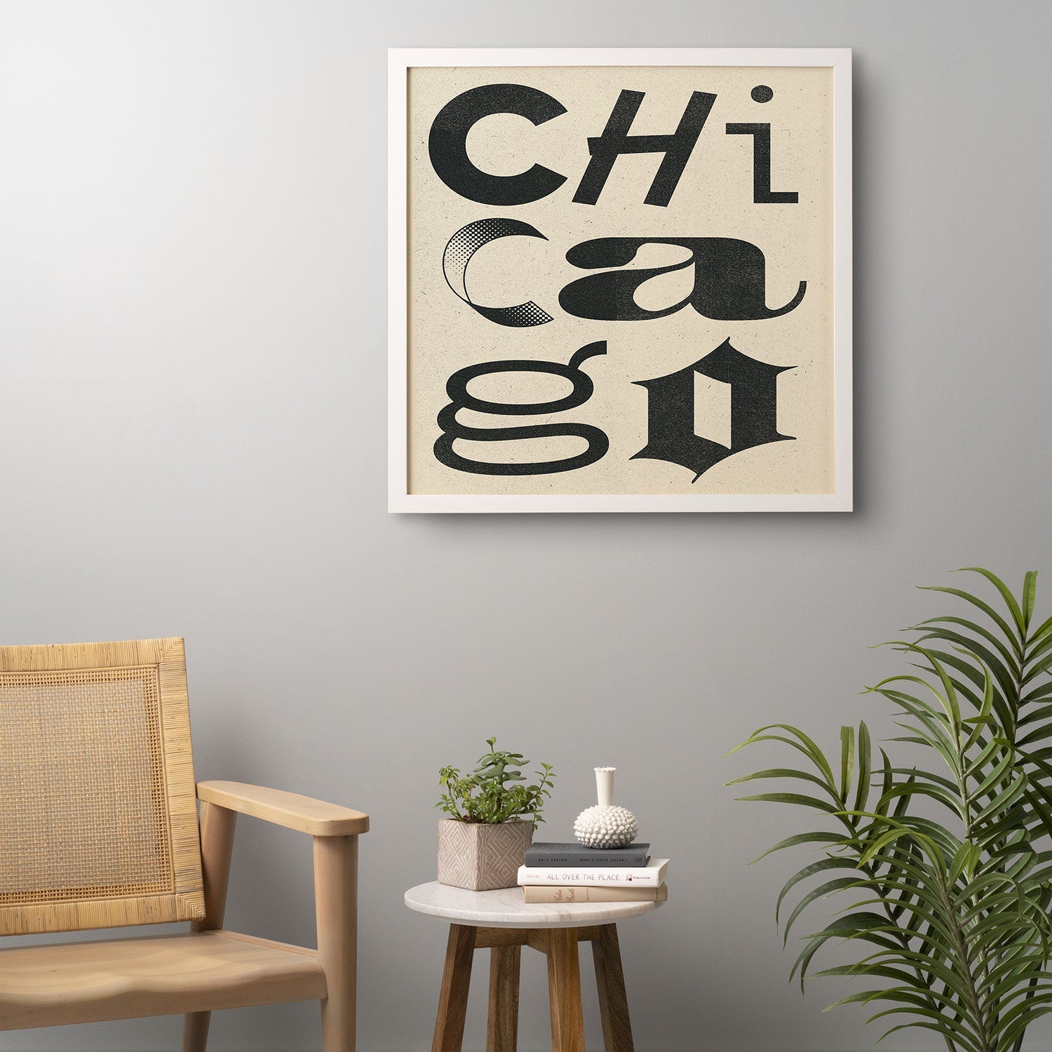 Society6 Design Studio Chicago Found Text Framed Wall Art