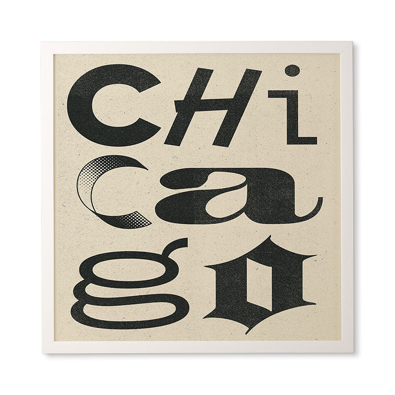 Society6 Design Studio Chicago Found Text Framed Wall Art