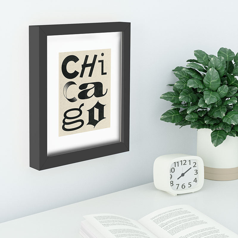 Society6 Design Studio Chicago Found Text Recessed Framing Rectangle