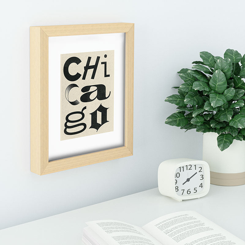 Society6 Design Studio Chicago Found Text Recessed Framing Rectangle
