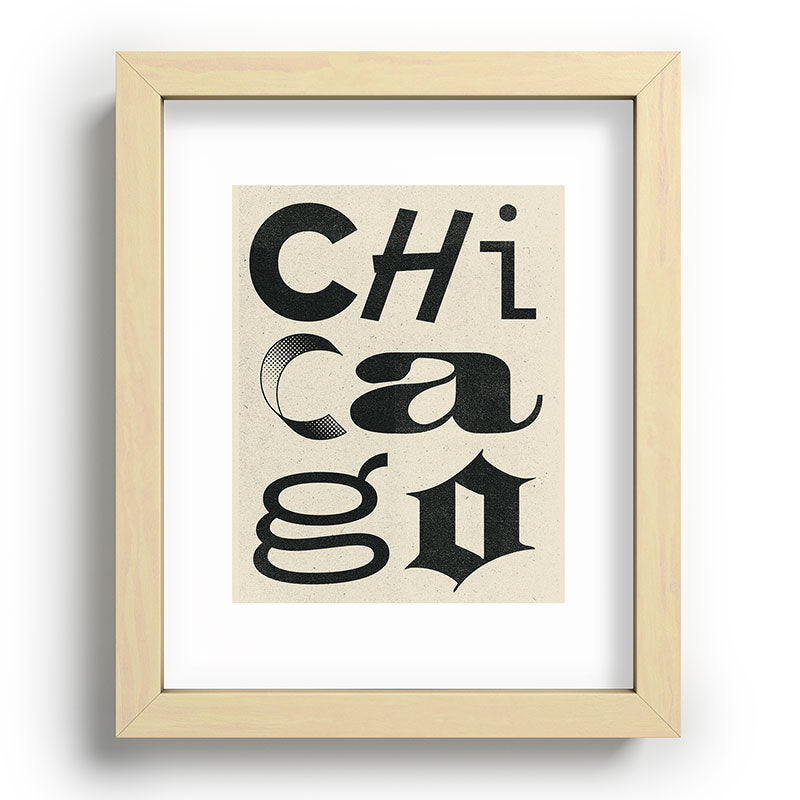 Society6 Design Studio Chicago Found Text Recessed Framing Rectangle