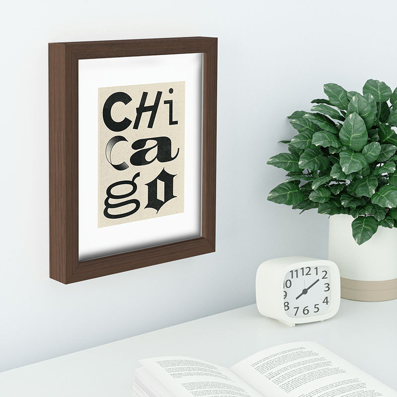 Society6 Design Studio Chicago Found Text Recessed Framing Rectangle