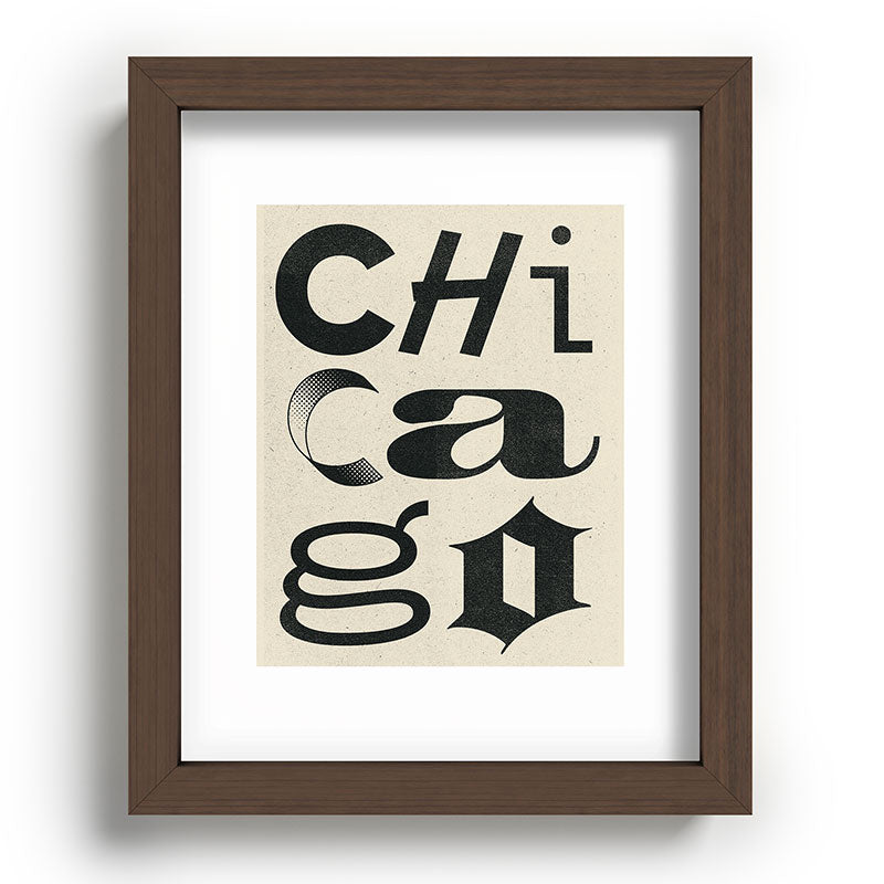 Society6 Design Studio Chicago Found Text Recessed Framing Rectangle