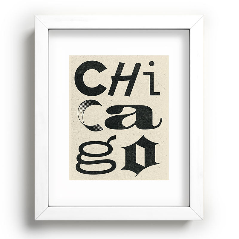 Society6 Design Studio Chicago Found Text Recessed Framing Rectangle