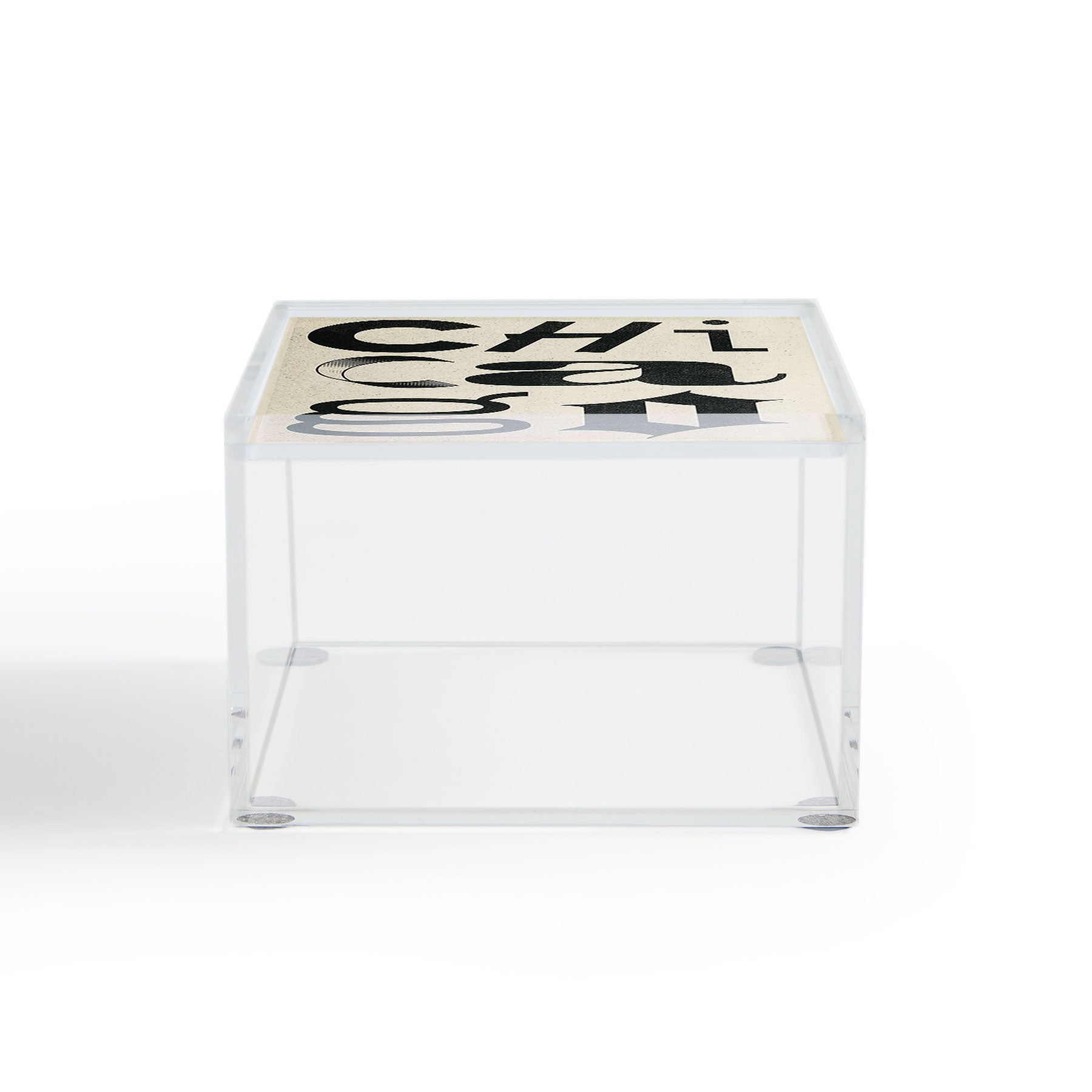 Society6 Design Studio Chicago Found Text Acrylic Box