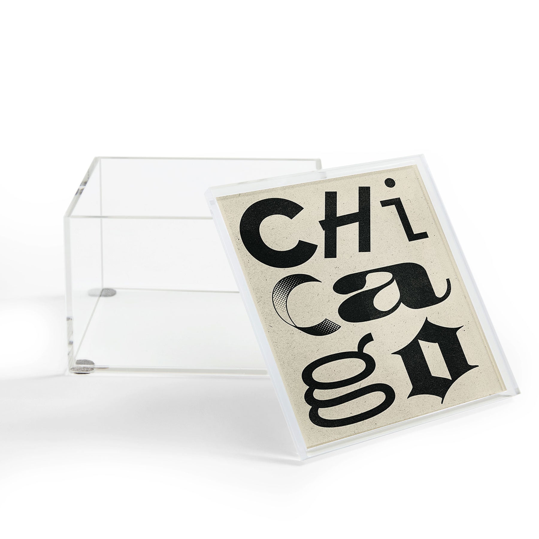 Society6 Design Studio Chicago Found Text Acrylic Box