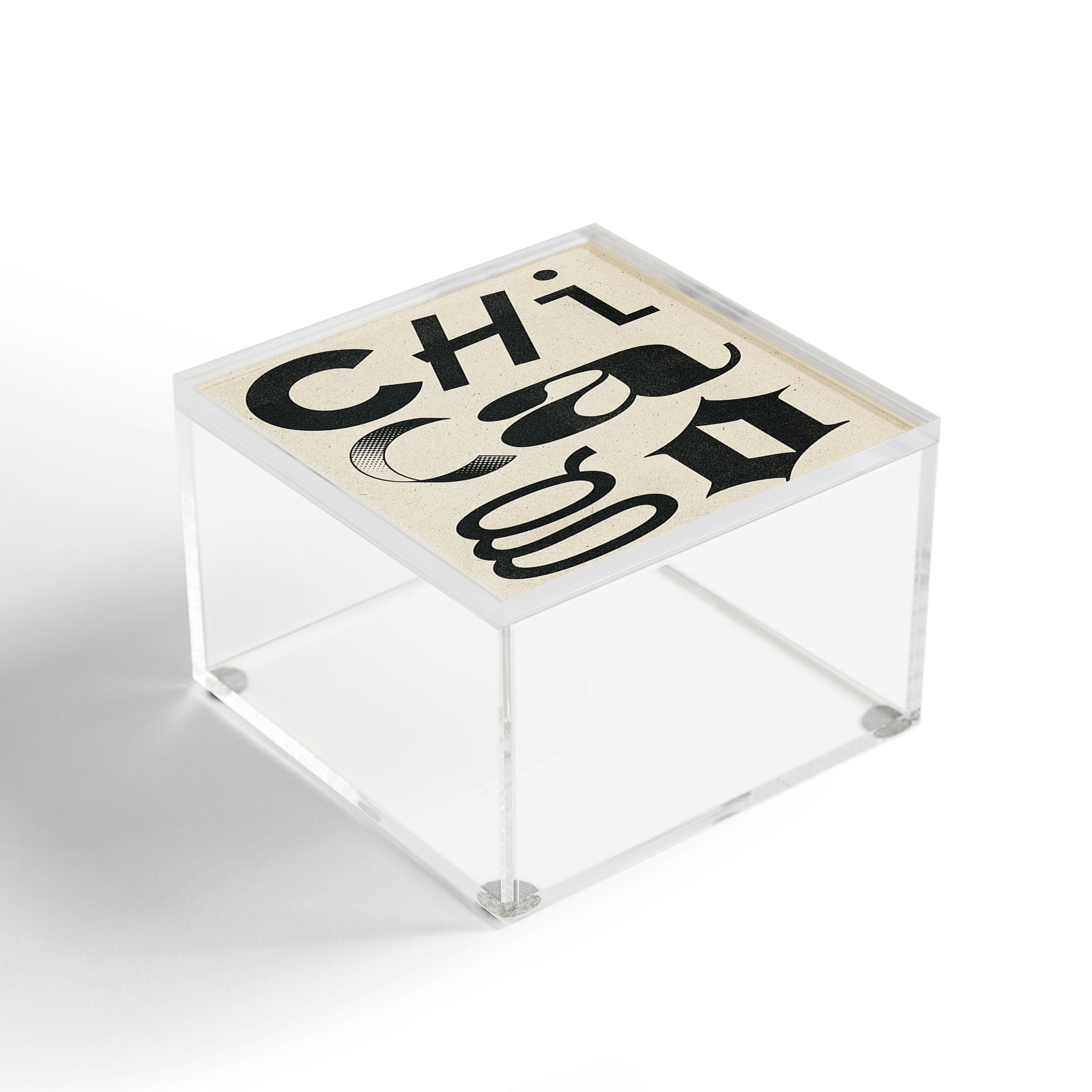 Society6 Design Studio Chicago Found Text Acrylic Box