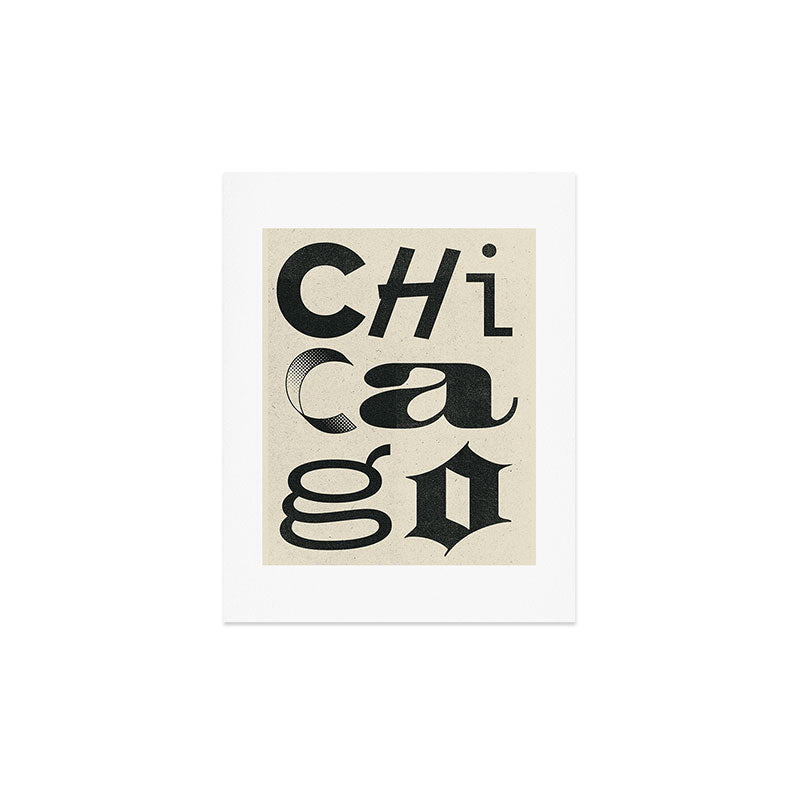 Society6 Design Studio Chicago Found Text Art Print