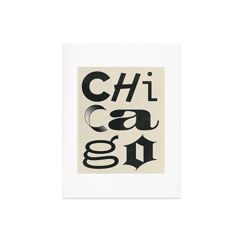 Society6 Design Studio Chicago Found Text Art Print