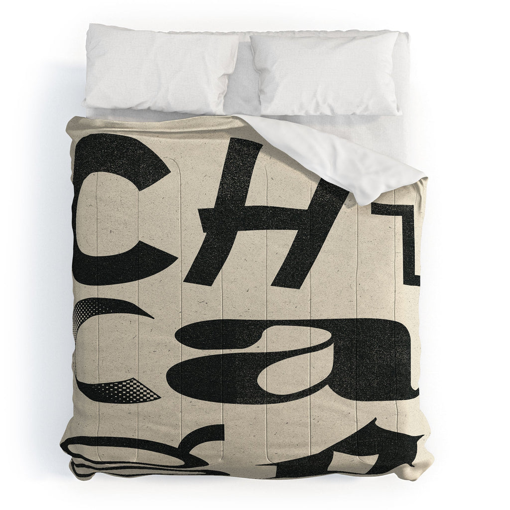 Society6 Design Studio Chicago Found Text Comforter