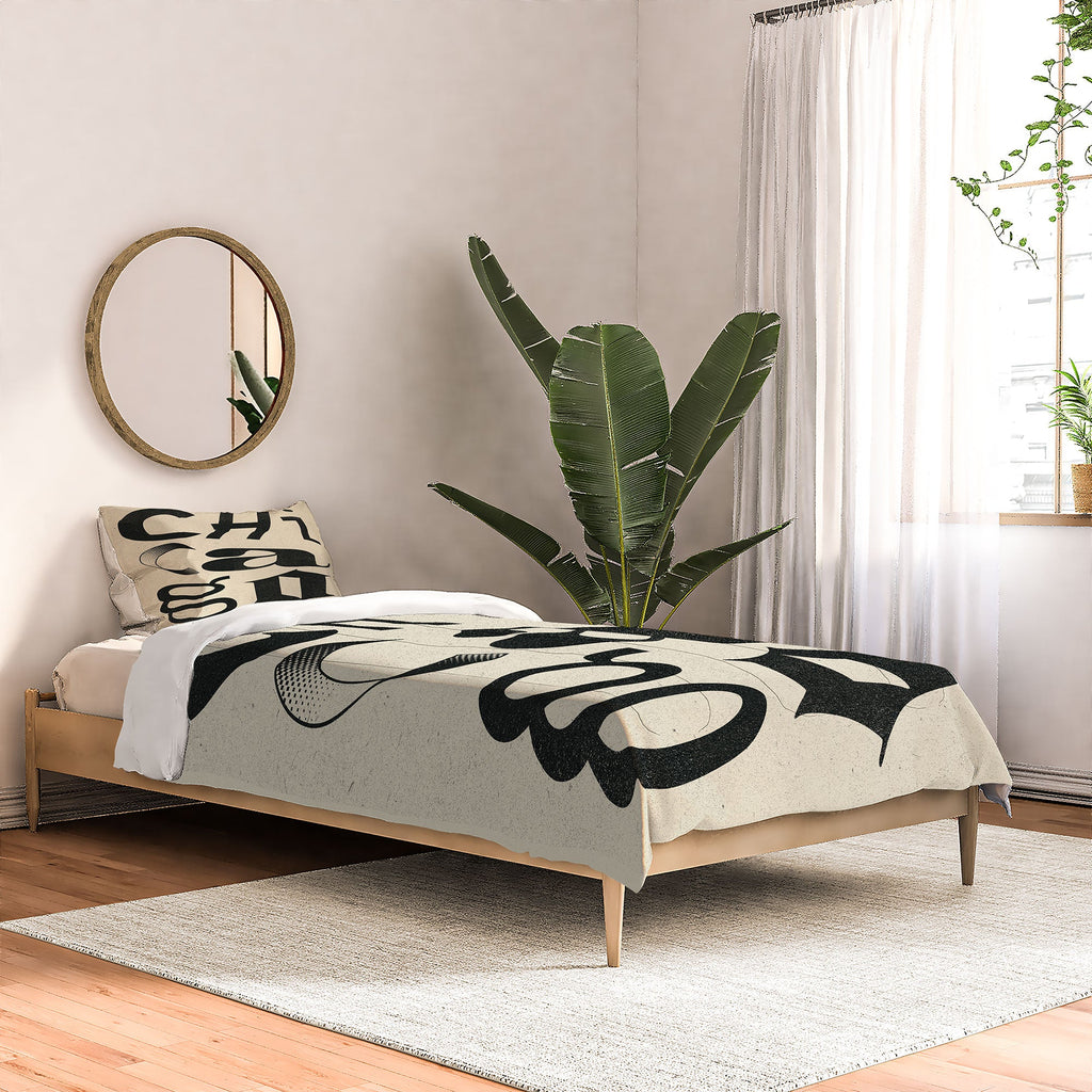 Society6 Design Studio Chicago Found Text Comforter
