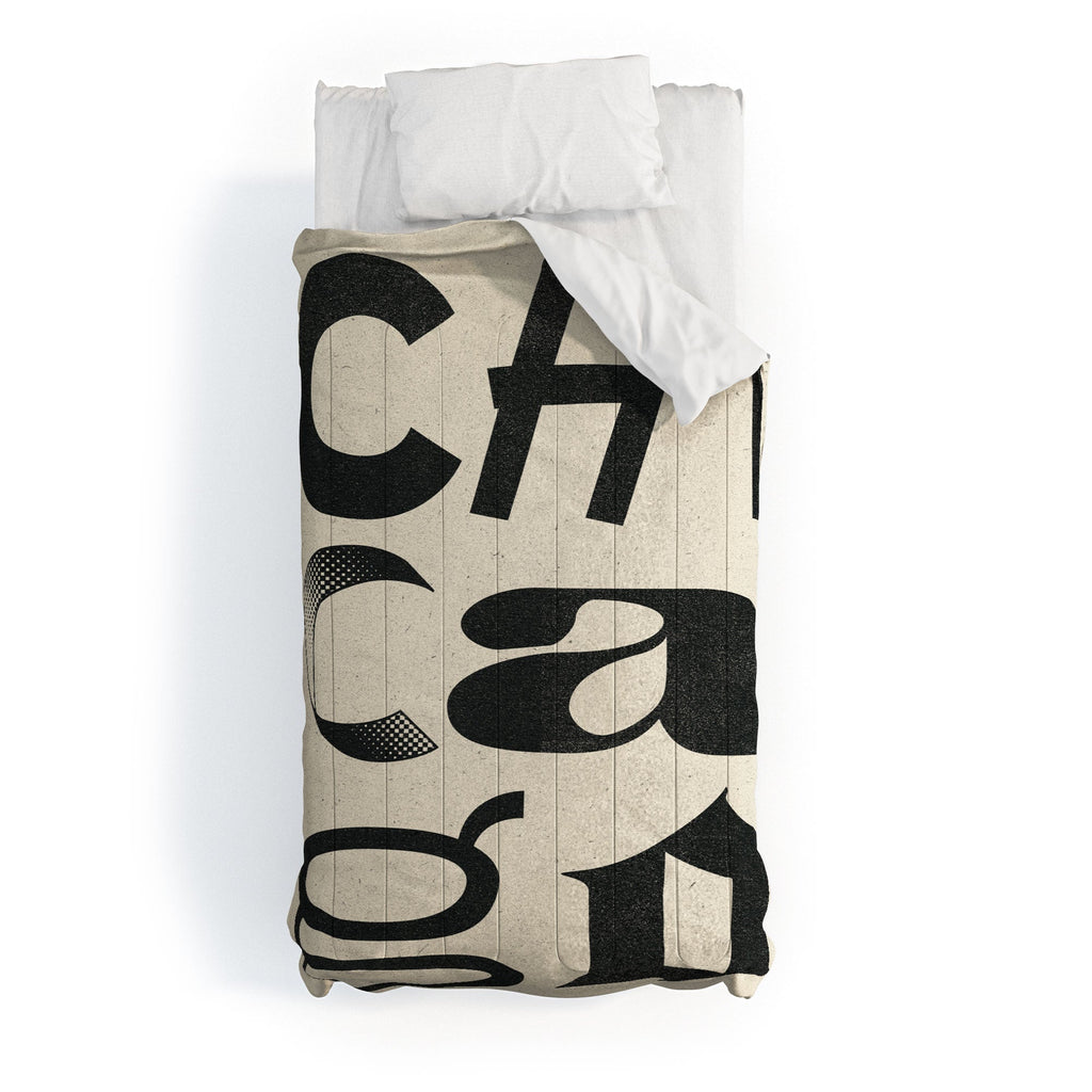 Society6 Design Studio Chicago Found Text Comforter