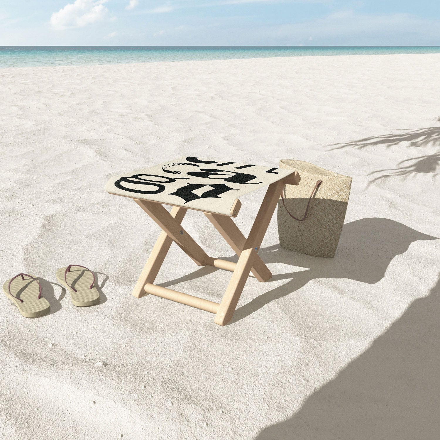 Society6 Design Studio Chicago Found Text Folding Stool